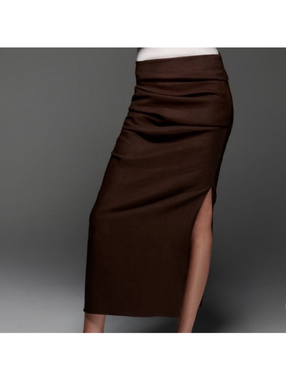 Zara Limited Edition High Waist Draped Midi Skirt